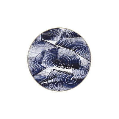 Machine Washable Paint Stain Patterned Blue Woven Base Area Rug