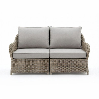 Martha Stewart Lily Pond All-weather Loveseat With Back And Seat Cushions In Gray