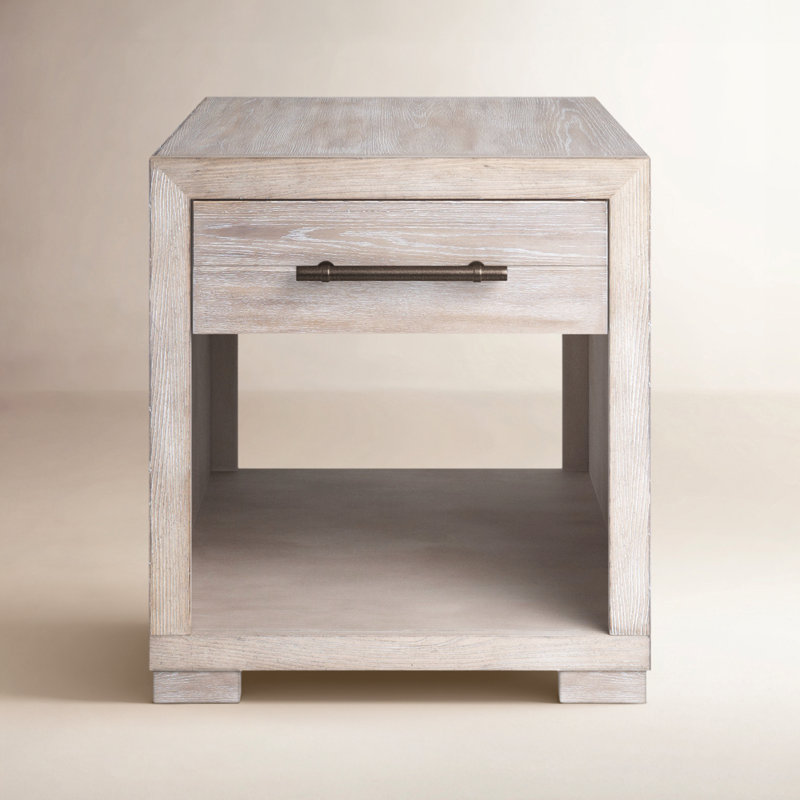 Appleton End Table with Storage, Weathered Oak