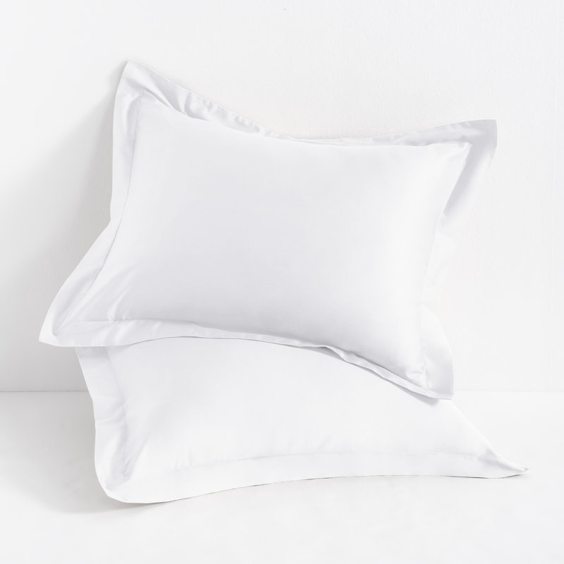 Taies d'oreiller carrées en satin de coton égyptien de qualité supérieure (500 fils/cm²) - NTBAY, Grand lit, Blanc