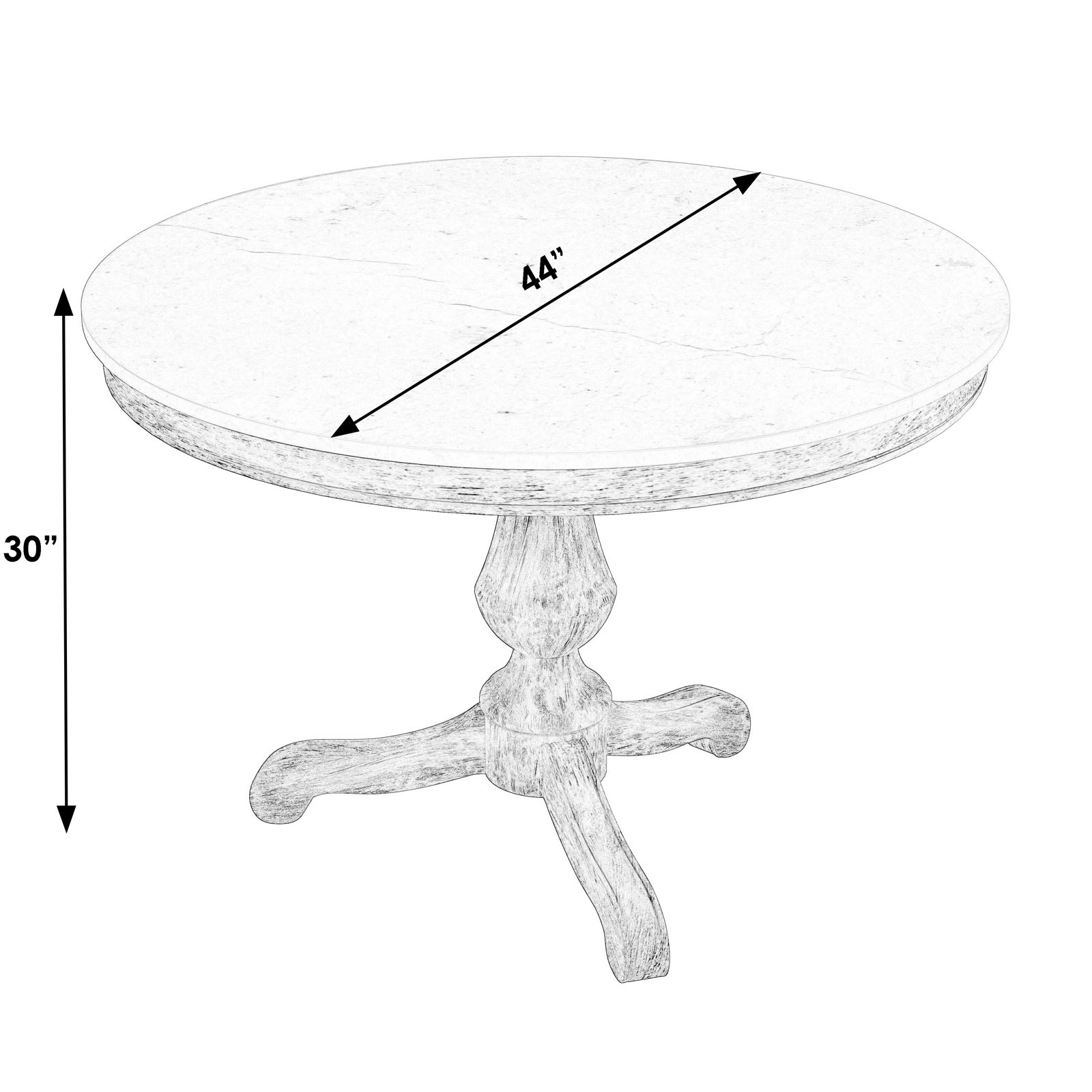 Aberdale Round Marble Dining Table, Tan