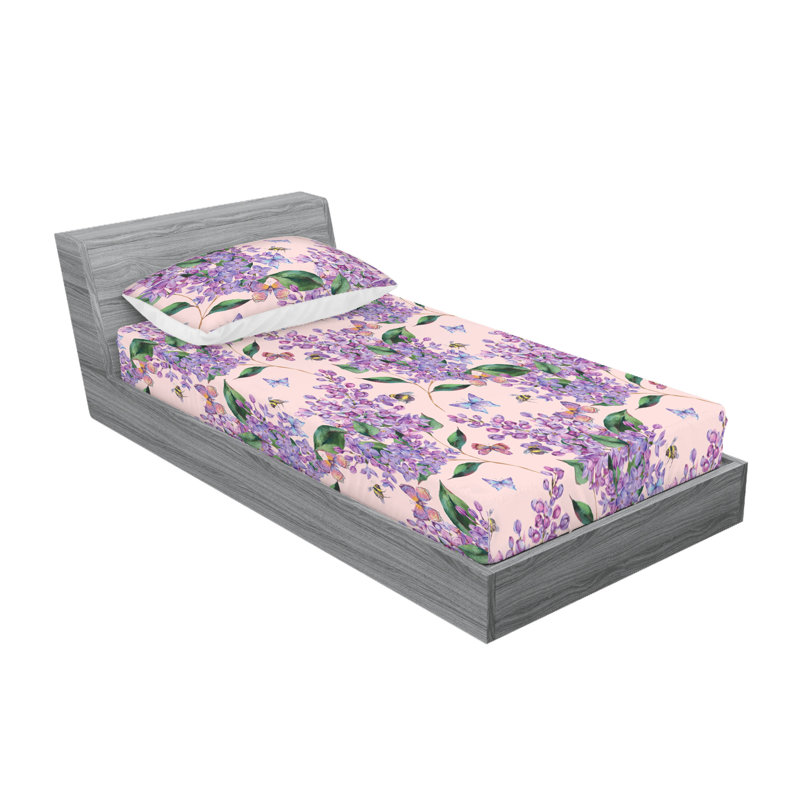 Drap-housse et taies décoratives 3 pièces Ambesonne, Ensemble de draps pour lit simple avec 1 taie d'or