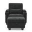 Fauteuil inclinable multifonctionnel noir avec dossier réglable et rangement
