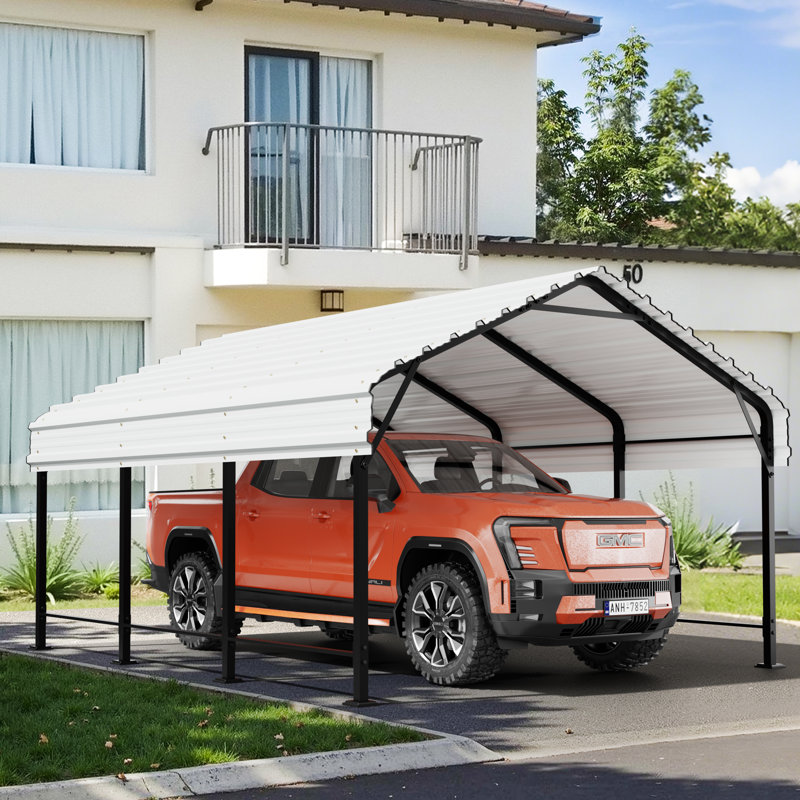 12 ft. W x 15 ft. D Heavy Duty Carport, White
