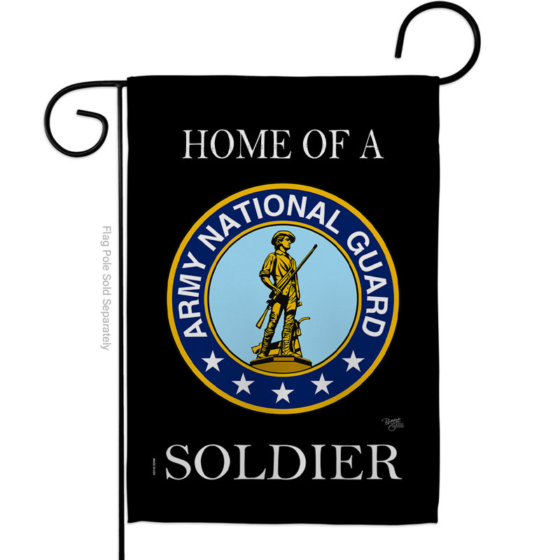 Maison de la garde nationale soldat à 2 faces polyester 18 x 13 po Drapeau de jardin