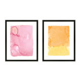 Pink & Orange Splash Set Of 2 Print by Jacques Pilon