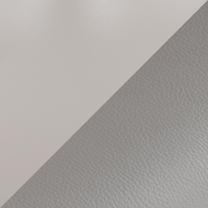 Tabourets réglables Cassandra avec repose-pieds arrondi en T, Pearl Grey, Similicuir gris pâle