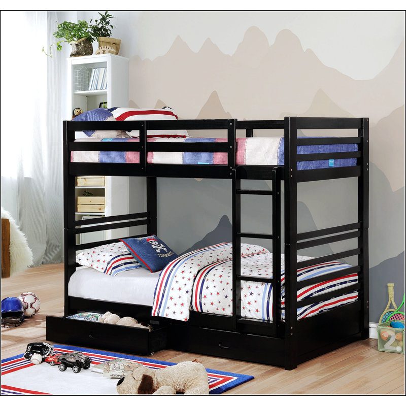 Lit superposé simple au-dessus de simple Classic Design, Simple sur simple, Noir