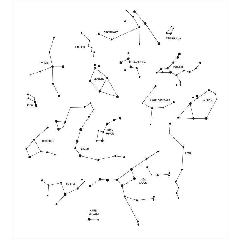 Twin White and Black Constellation Duvet Cover Set