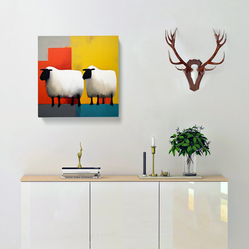 Sheep Suprematism No.1 - Wrapped Canvas, 35cm H x 35cm W x 3cm D