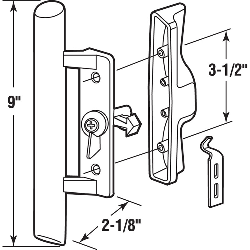 Poignée de manivelle de fenêtre à découpage moulée sous pression Pella avec fonctionnement en douceur à 360 degrés, douille de cannelure de 3/8 pouce, blanc (paquet simple)