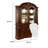 Mina China Buffet Cabinet with Hutch, Glass Doors, Cherry Brown Wood