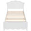 Structure de lit simple en bois de pin blanc avec tête de lit et pied de lit, sans sommier tapissier, support robuste-1132907115