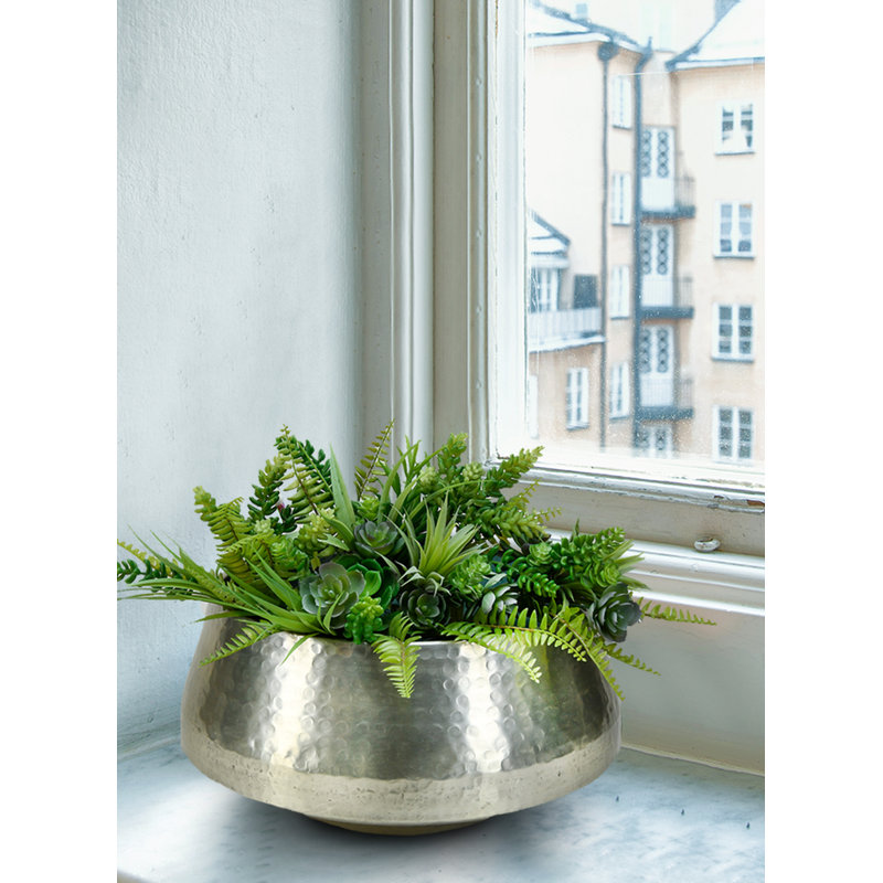 Mandeville Metal Pot Planter, 7.75" x 16.5" x 16.5"