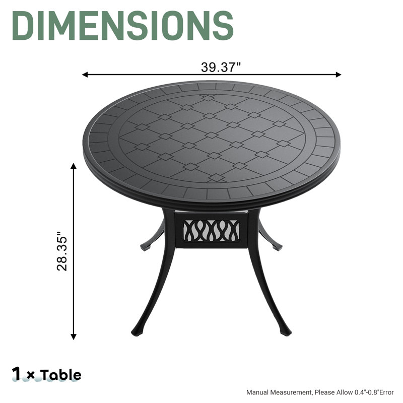 Ensemble de salle à manger bistro 3 pièces, table ronde de 100 cm avec 2 chaises empilables, coussins rouges