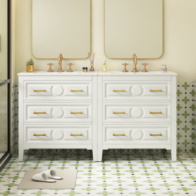 Ensemble de meuble-lavabo 60 po avec lavabo en céramique et 3 tiroirs 60 po