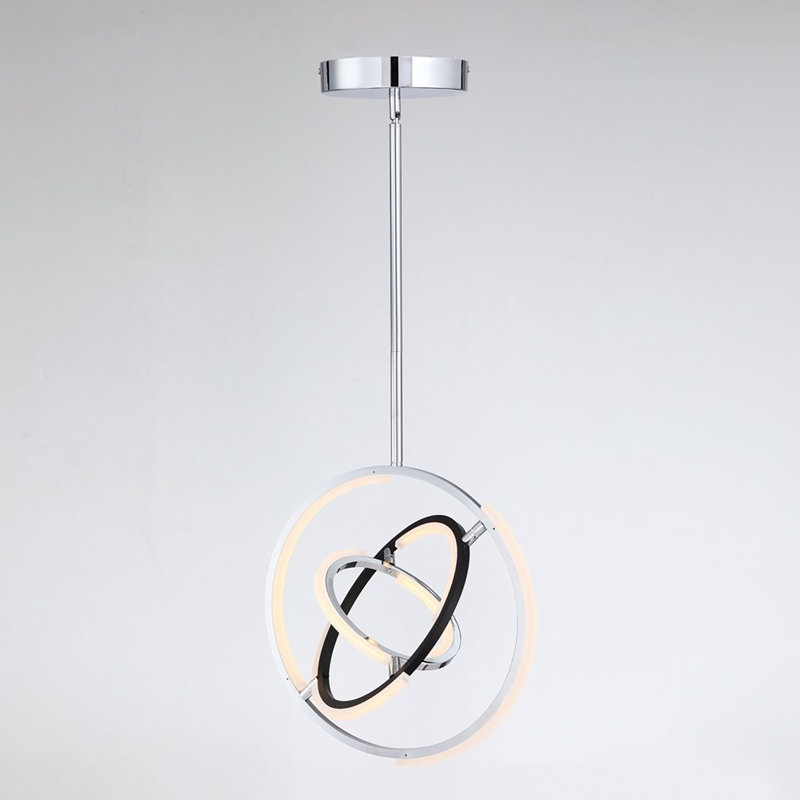 Trilogy 1 - Light LED Single Pendant, Nickel poli, H 17 po x l 17 po x P 17 po