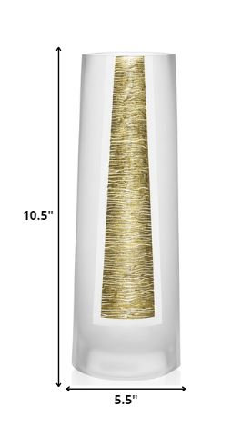 Vase de table en verre d’intérieur/extérieur 10,5 "Jamaal Gold, H 11 po x l 3 po x P 3 po