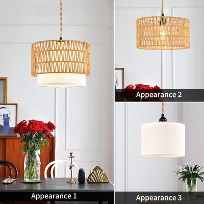 8.8 in. H Rattan Round Lamp Shade