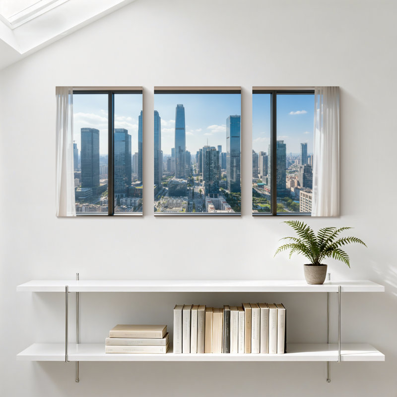 Ensemble de 3 toiles d'art urbain et urbain, H 30 po x l 60 po
