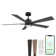 Bali Smart 5-Blade 52in Ceiling Fan 2700K-6000K CCT Selectable LED Light Kit with Remote Control and Hardware with Reversible Blades in Weathered Works With iOS or Android App