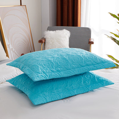 5_Kindred Home Ensemble de 2 taies décoratives à motif floral brodé, ensemble de taies décoratives en microfibre