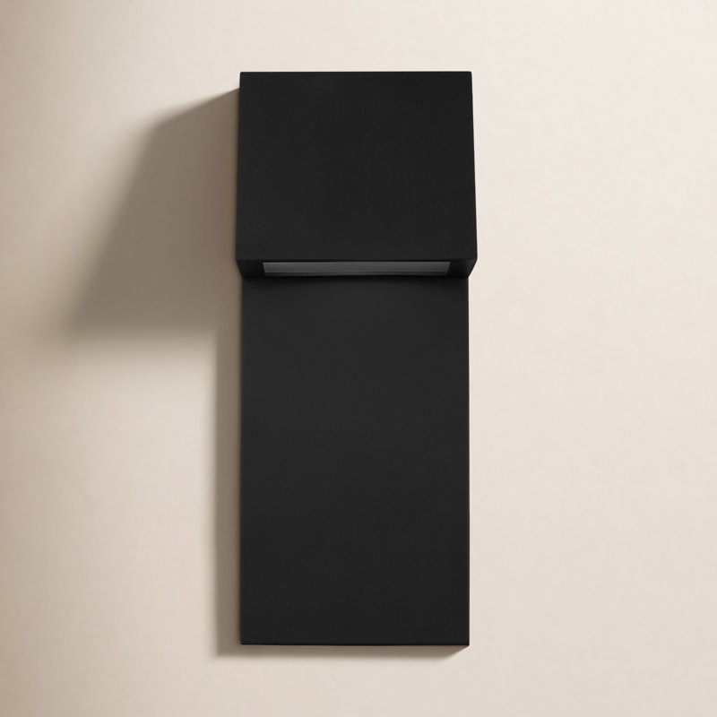 Plafonnier encastré d'extérieur à DEL Canto, Noir, H 16 po x l 6,5 po x P 4,25 po