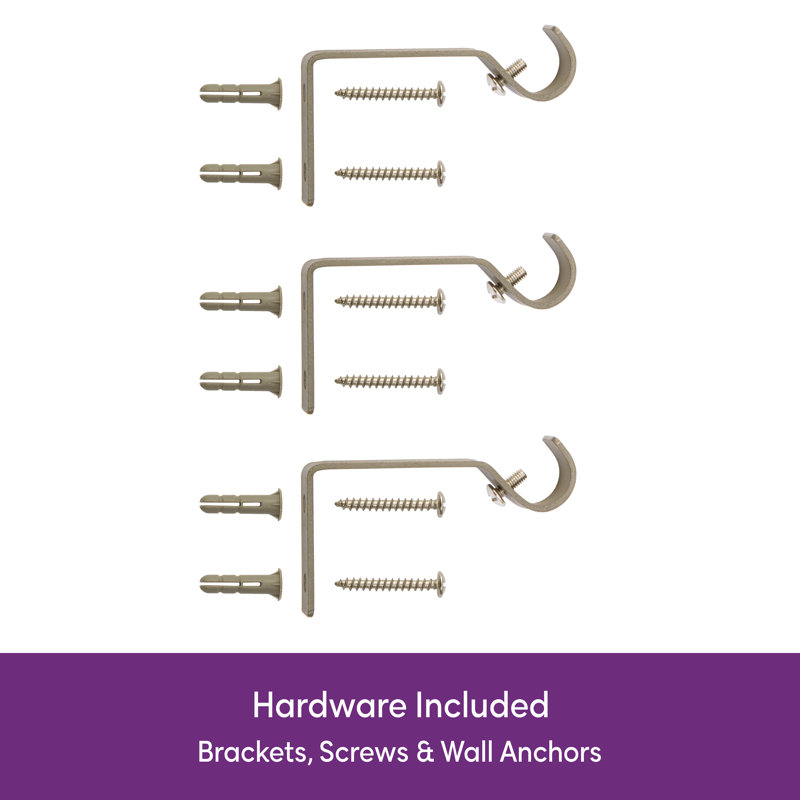 Wayfair Basics Ball End Single Curtain Rod, 28-48" or 48-86" Adjustable Length, 5/8" Dia. Steel, Soft Brass, 48" - 86" 