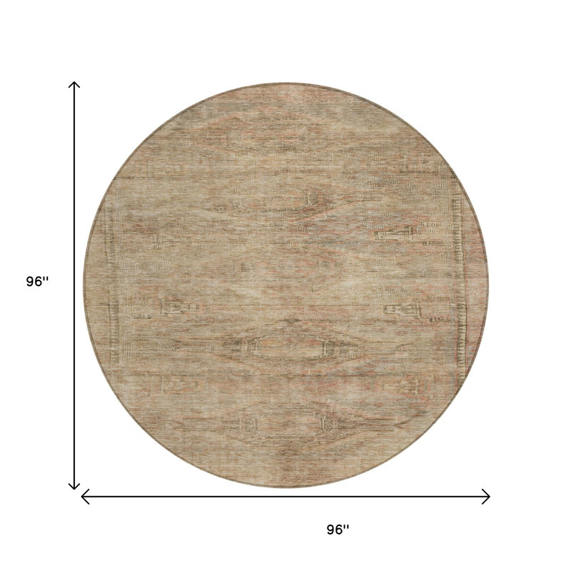 Tapis rond 8 po Taupe
