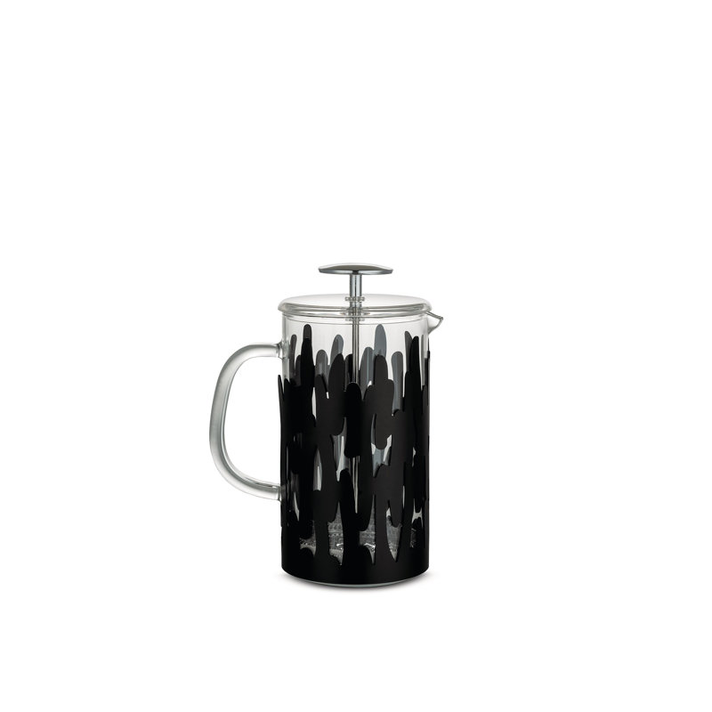 Barkoffee Press Filter Coffee Maker, Black Steel 
