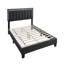 Structure de lit double 1 pièce de style moderne en tissu de laine gris anthracite revêtu de tissu d'ameublement capitonné avec éclairage à DEL et mobilier de chambre à coucher-108656681
