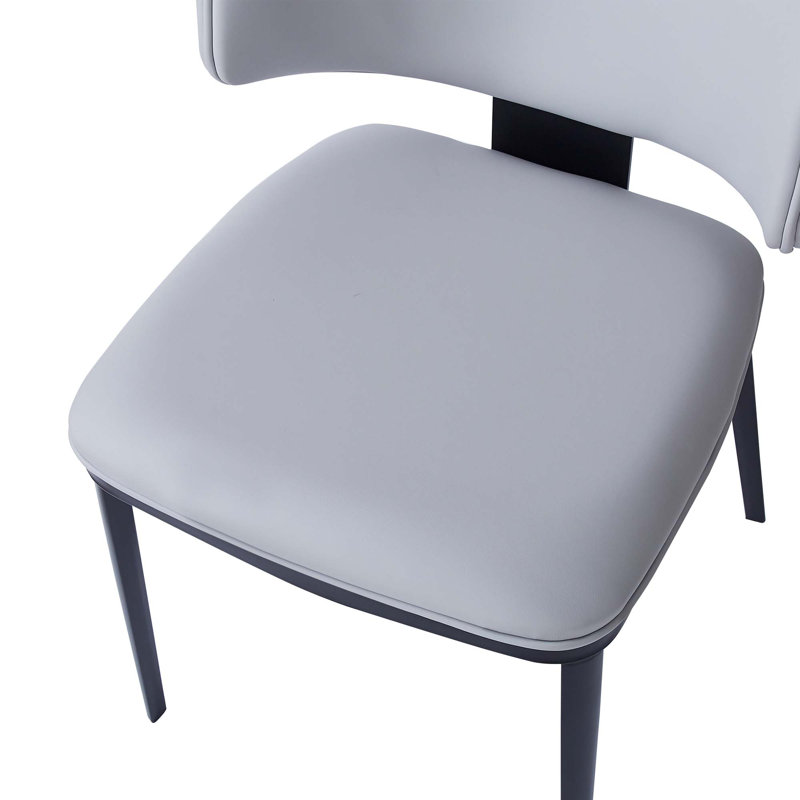Chaises de salle à manger rembourrées en cuir de polyuréthane, chaises d'appoint pour salles à manger, cuisines et salons (ensemble de 2)