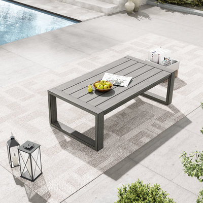 Adden Hand-Painted Aluminum Outdoor Coffee Table