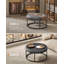 78cm Wide Faux Leather Round Footstool Ottoman-1388762327