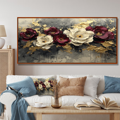 Burgundy Poppies Dreamscape At Night I - Poppies Framed Prints
