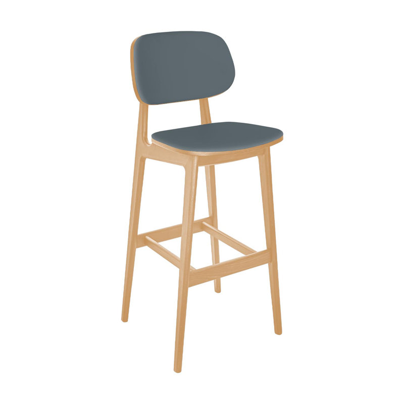  Emma Barstool - Grade 4 Coastal Reveal Seat & Upholstered Back, Tan, Coastal