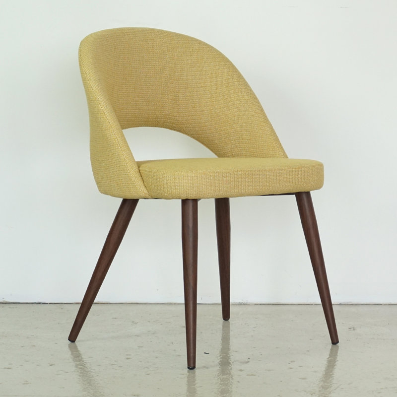 Chaise d'appoint en tissu Albeiro, Noyer, Gingembre