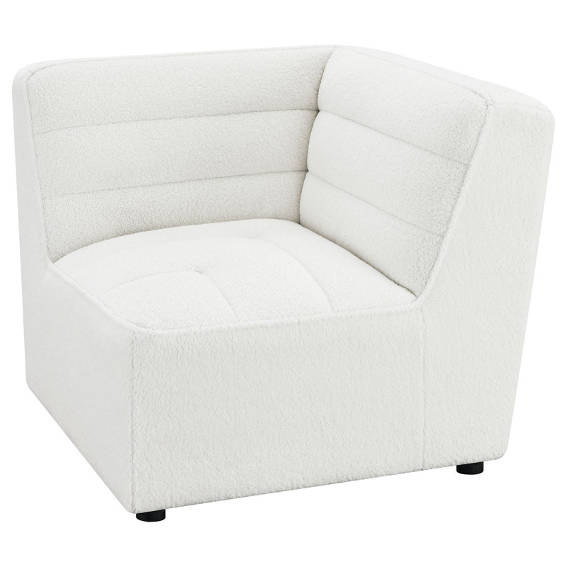 Chaise d'angle rembourrée Erwin, Tissu ivoire