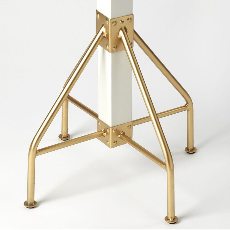Logan Square & Coat Rack/Tree, White/Gold
