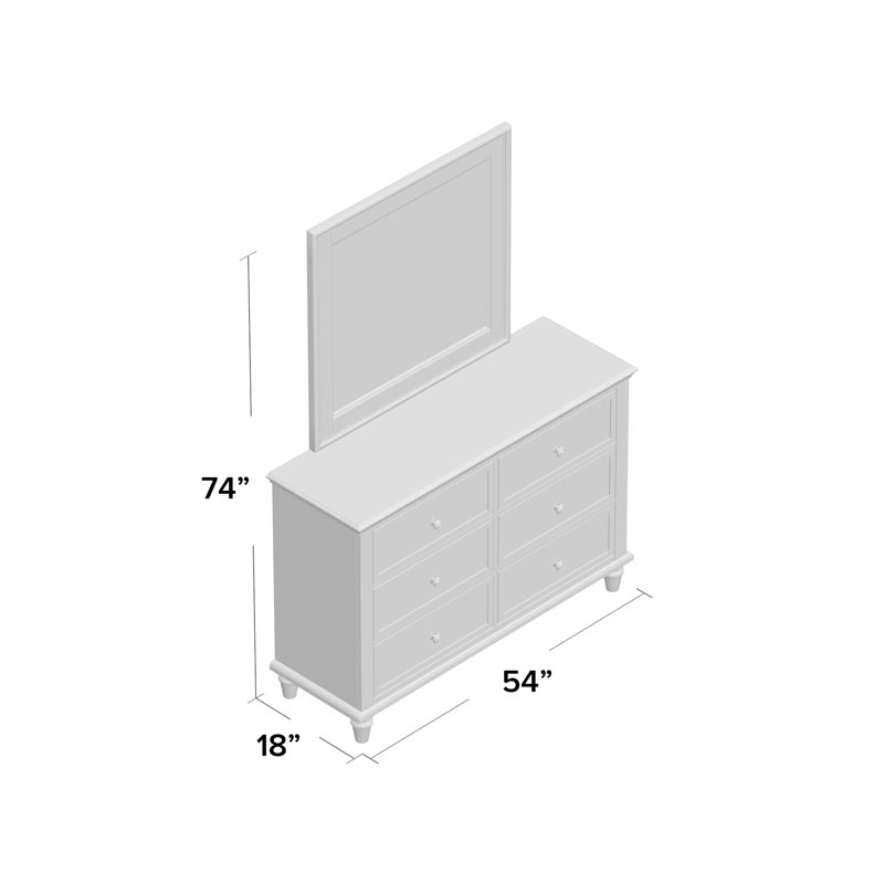 Izavion 54'' W 6 - Drawer Dresser, Vulcan Black