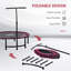 45" Folding Fitness Trampoline with Adjustable Handle, 150kg, Pink