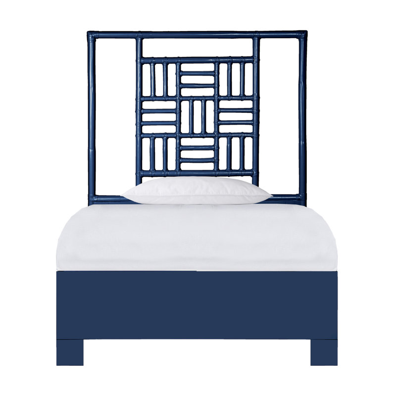 Finn Queen Bed, Pool Blue, White, Extra-long Twin