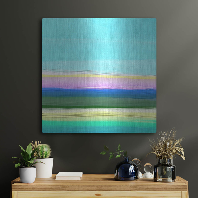Art mural en métal luxueux «Ocean Dreams» par Cesare Bellassai, 24 po x 24 po, H 24 po x l 24 po