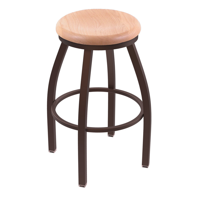 Tabouret pivotant XL802 Misha, Chêne naturel, Bronze, Tabouret de bar (siège d’une hauteur de 30 po)
