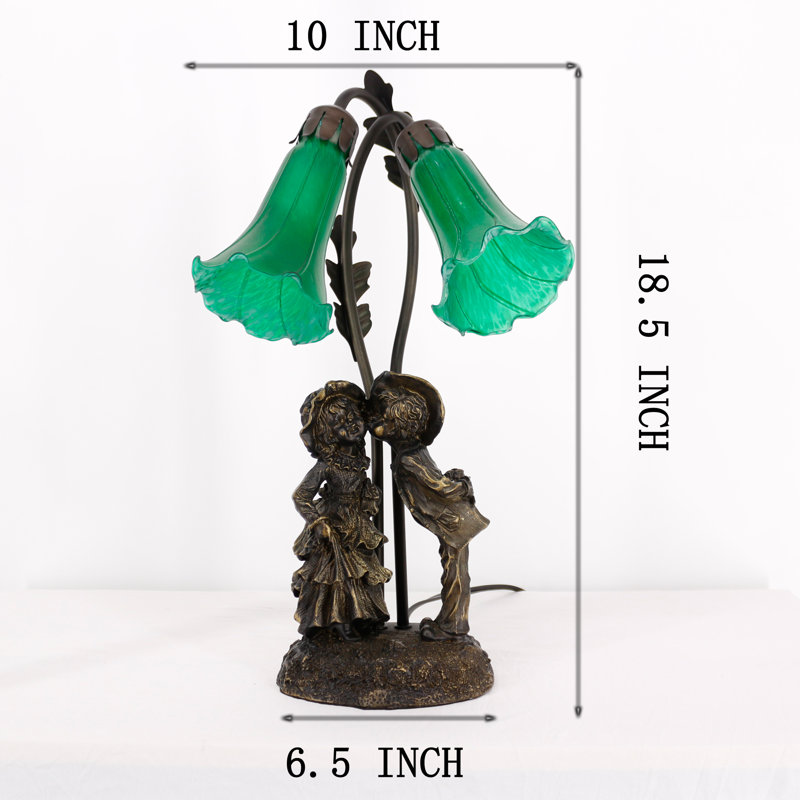 Lampe de table 17,5 pouces Lily Flower Tulip, Vert