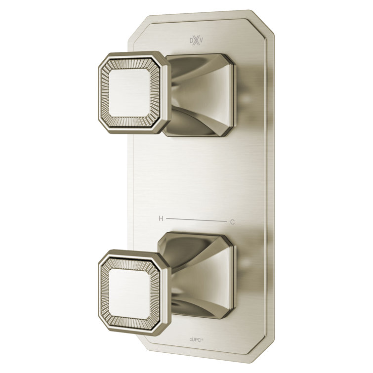 Belshire Two-Handle Thermostatic Valve Trim with Cushion Handles