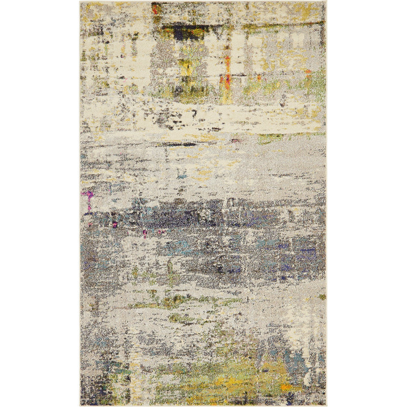 Keimar Washable Abstract Indoor Rug, Rectangle 5'1" x 8'