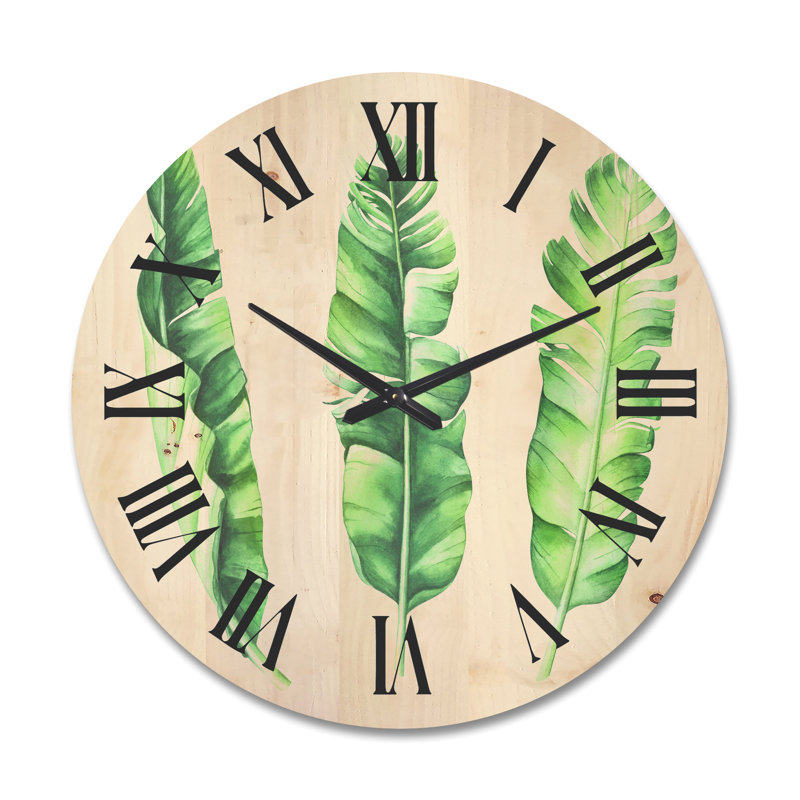 Horloge murale en bois tropical, Très grand