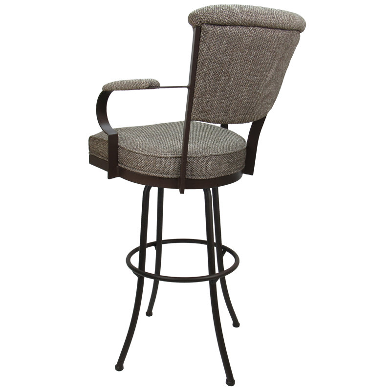 Très grand tabouret en métal de 34 po Ivette Miami - base Noam, Gris clair