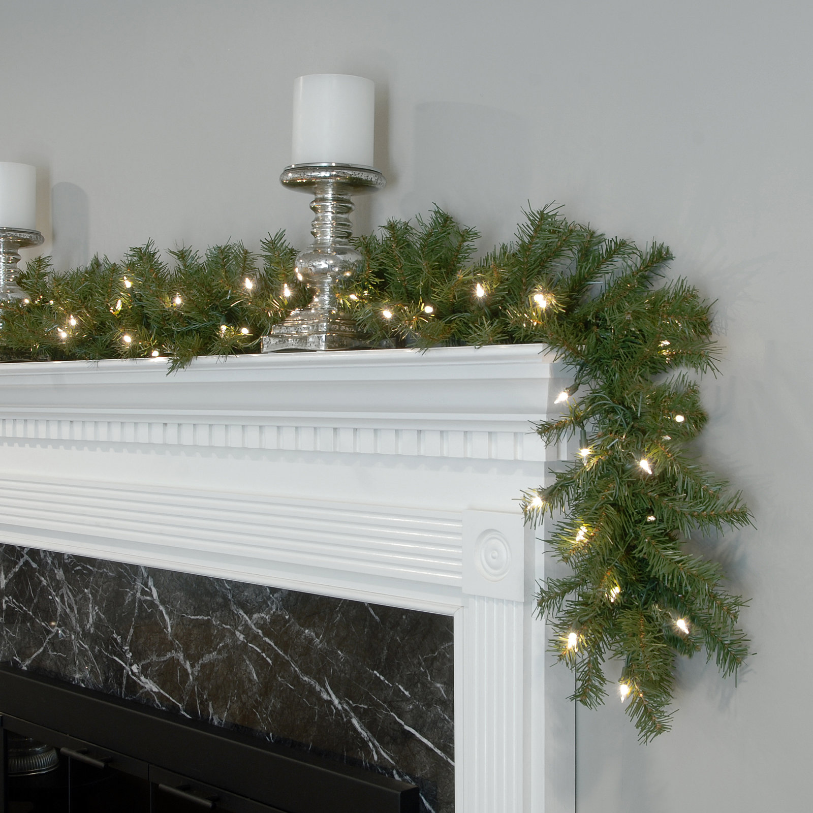 The Holiday Aisle® 9ft. Norwood Fir Garland with Dual Color LED Lights